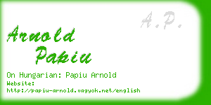 arnold papiu business card